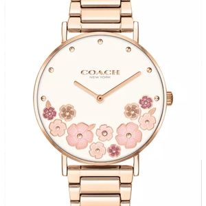 New With Tags Womens Coach Rose Floral Watch 36mm
